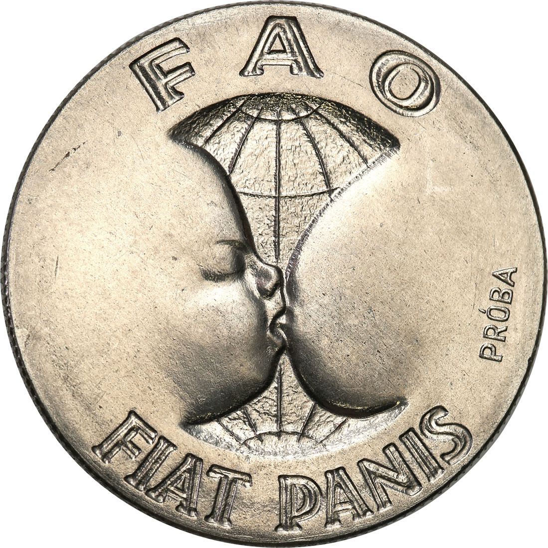 PRL. PRÓBA Nikiel 10 złotych 1971 FAO fiat panis